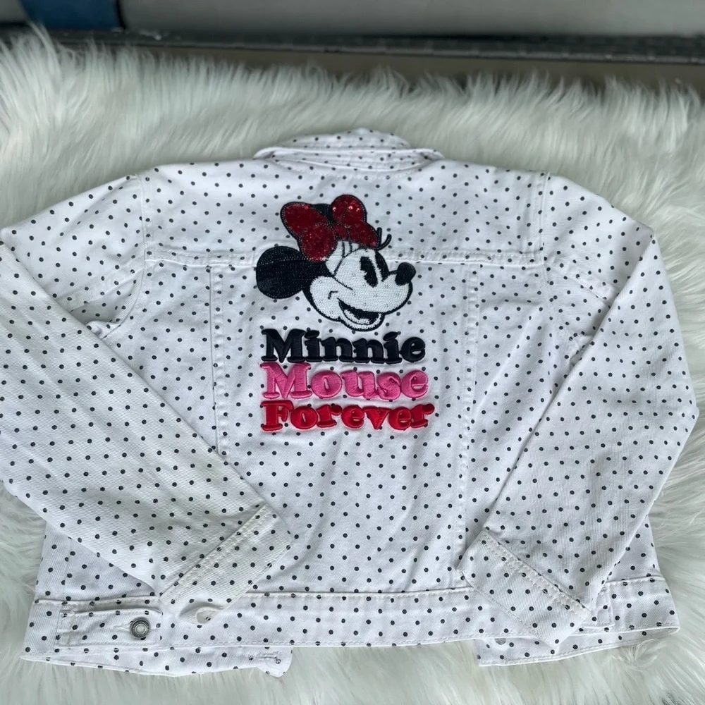 DISNEY Minnie Mouse Jean Jacket in Polka Dot - size 9/10